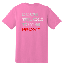 Load image into Gallery viewer, Going Bracket Racing Door Trucks To The Front Adult Tee